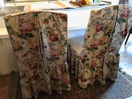 Two custom made Parson Chairs with Covers