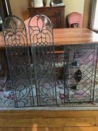 Beautiful Large Antique Leaded Glass Windows