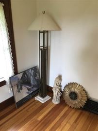 20th Century Style Lamp and Artwork Lot