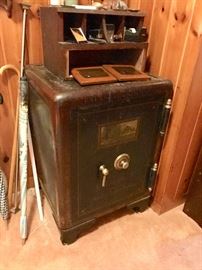authentic iron safe, Charles Chas Johnson, circa late 1800's, with accurate combination 