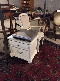 White end table and chair
