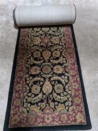 Black and Red runner, wool, 2 1/2' x 12 1/2'