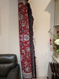 10'x12' navy and red wool rug