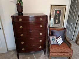 Antique Chest of drawers and chair