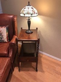 Antique barley twist tea cart