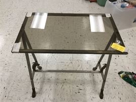 Glass top table with dragons on the sides
