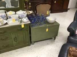 Small vintage chest (opens from top) also painted green