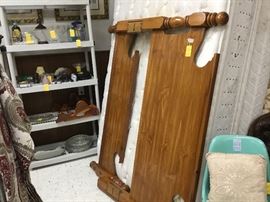 Queen bed headboard, footboard, rails & mattress/box springs