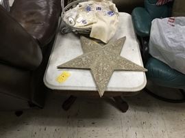 Square marble top table, Star, more