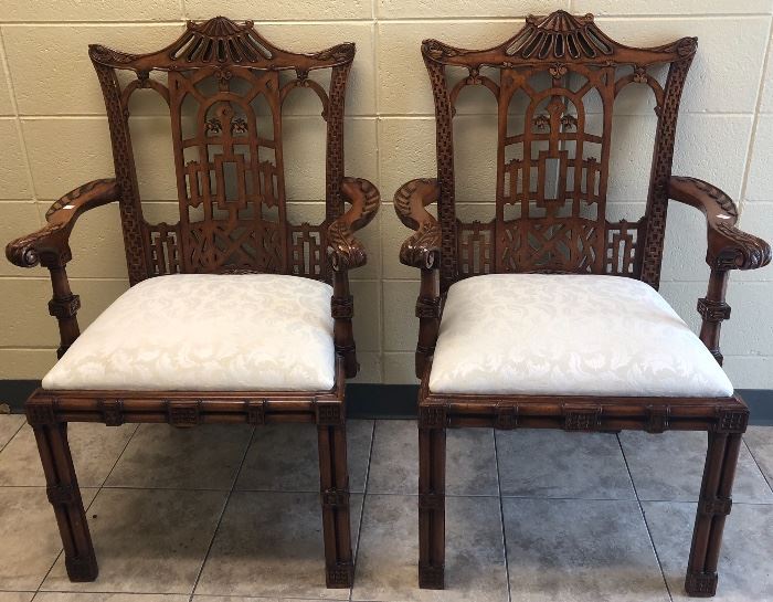 Pair of Ardley Hall Oriental Chairs 26.5W x 40"H x 19"D