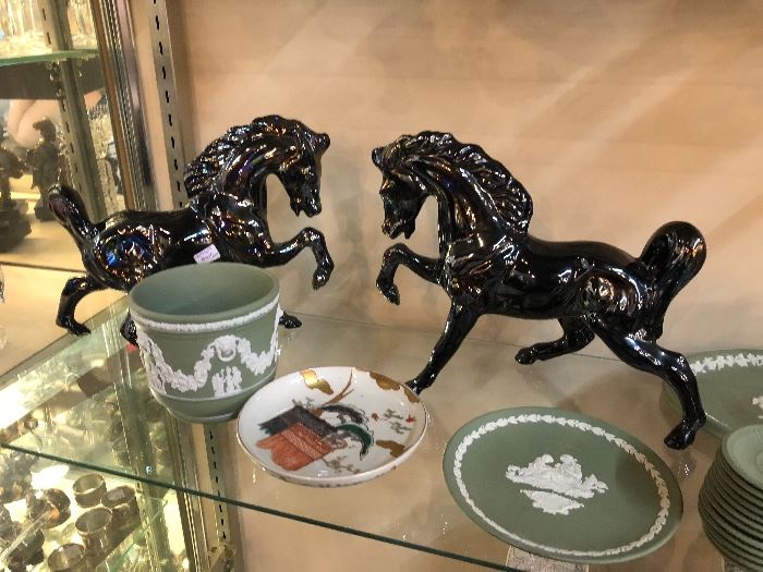 Porcelain horses and Wedgewood 