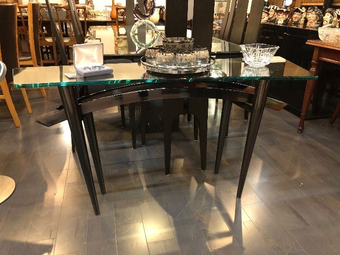 Console Glass and Metal Table Italian style
