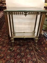 Victorian Side table, stand, in detailed brass with curved feet, this piece will be noticed in any room of the house