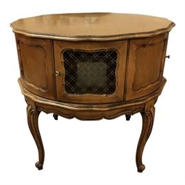Vintage wood Drum Accent Table,cabinet