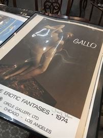 Frank Gallo Signed Art Gallery Poster on top of lot of signed gallery posters