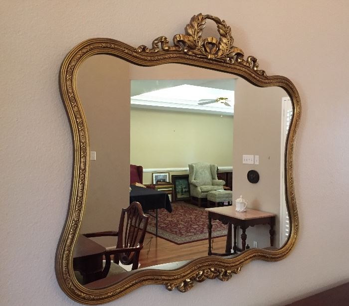 Gilded Hollywood Regency Style Mirror