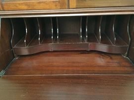 Antique Governor Winthrop Style Mahogany Secretary/Desk, Pigeon Holes, Hidden Drawers