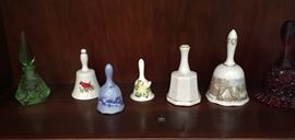 Assorted Collectible Bells, Emerald Green Perfume Bottle