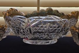 Imperial Glass Crystal Hobstar Gold Trim