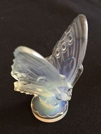 Sabino Art Glass Paris France Signed Opalescent Butterfly Open Wings