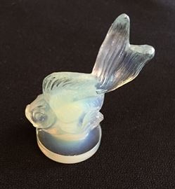 Sabino Art Glass Paris France Signed Opalescent Goldfish