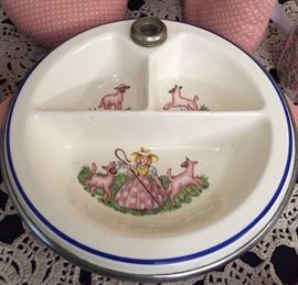 Antique Childs Dish with Warmer