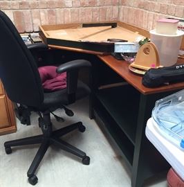 Corner Desk with File Cabinet, Office Chair