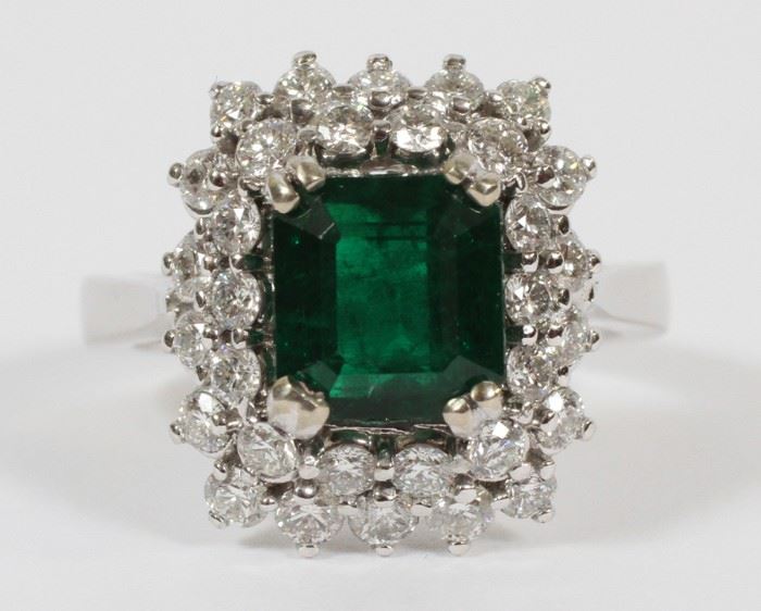 2.62CT NATURAL EMERALD & 1.20CT DIAMOND RING. GIA. SIZE: 6.75.
Lot # 2087 