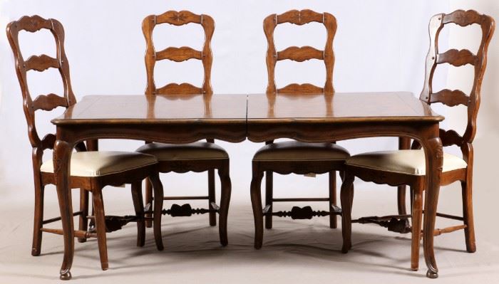 BAKER DINING ROOM TABLE AND FOUR CHAIRS, H 28", W 68", D 43"
Lot # 1205 