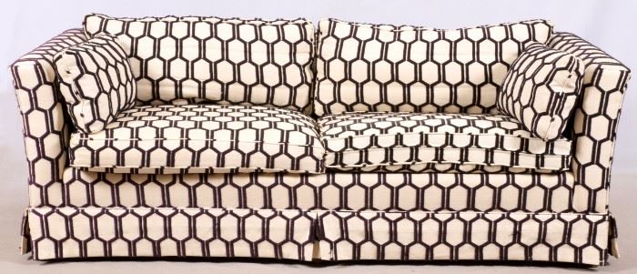 HENREDON RETICULATED VELOUR AND CANVAS SOFA, H 26", W 72", D 34"
Lot # 1218 