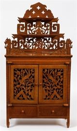 ASIAN CARVED WOOD TABLE TOP JEWELRY CHEST CIRCA 1900 H 25" W 13"
Lot # 1343 