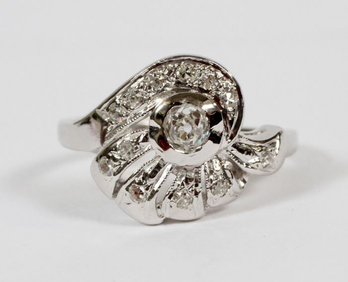 VICTORIAN, 14KT WHITE GOLD AND DIAMOND RING
Lot # 0059 