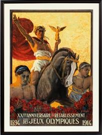 1914 OLYMPIC POSTER, C1914, H 38", W 26", 20TH ANNIVERSARY, 1894-1914
Lot # 0073 