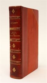 ARTHUR BERTRAND, LEATHER BOUND VOLUME, 1829, H 6", W 9 1/2", LESSON, RP, HISTOIRE NATURELL DES OISEAUZ-MOUCHES (BIRDS-FLIES), PARIS
Lot # 0138 