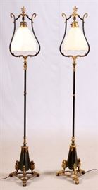 BRONZE STANDING FLOOR LAMPS, PAIR, H 61", DIA 11"
Lot # 0295 