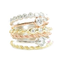 TriColor Gold & Diamond Ring