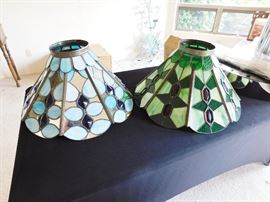 Very large Tiffany style hanging lamps