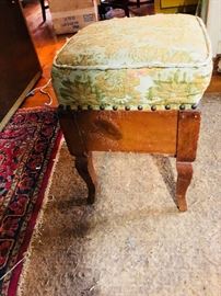Early 1800's upholstered food stool