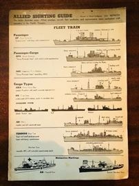 Allied Sighting Guide used by various areas of U.S. Military to identify U.S. ships by shape - Rare to find in this condition.
