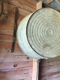 vintage, galvanized large tub