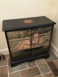 Small cabinet with nautical motif 