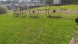 Antique wagon wheels