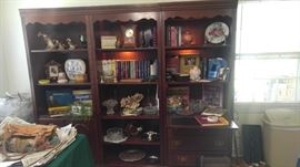 Large Mahogany breakfront Secretary book shelf sections