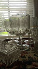 Thumb print etched grape glasses