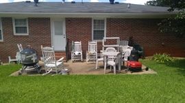Porch rockers fire pit & more