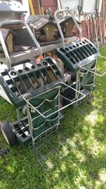 Gardening cart take everything with you place for the garbage can too!!