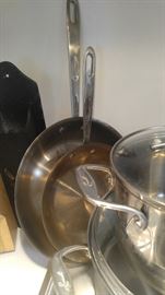 10 pc Emeril copper bottom cookware set glass lids 