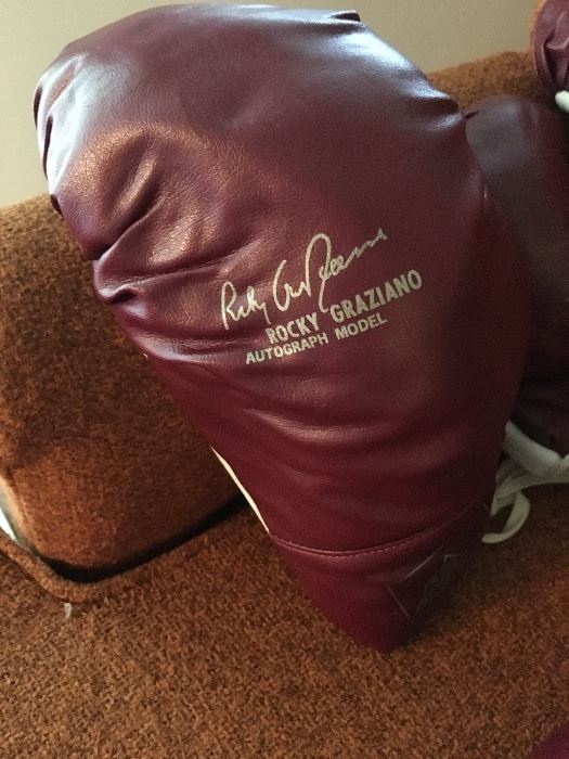 Vintage Rocky Graziano boxing gloves.  1970’s