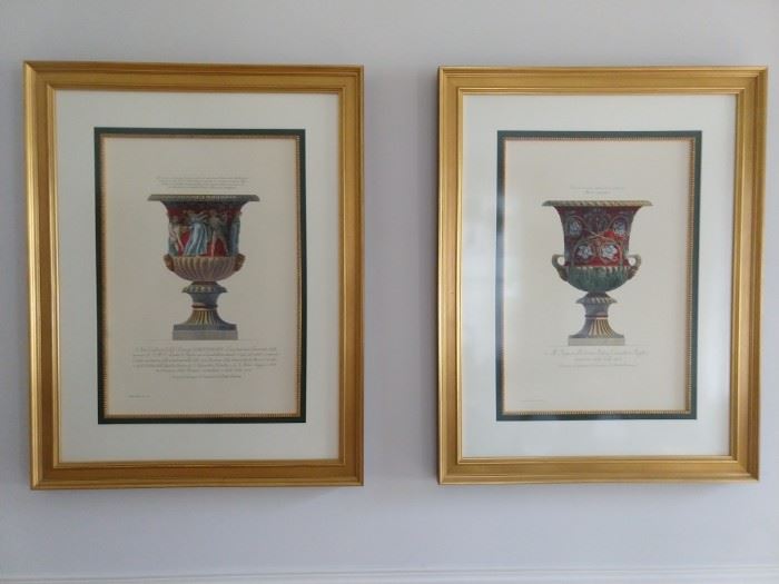 Very nicely matted/framed/fileted urn prints.