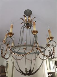 Metal lead finish/gold 8-light chandelier, from Boxwood's - this girl didn't scrimp on anything!